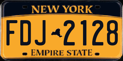 NY license plate FDJ2128