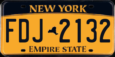 NY license plate FDJ2132