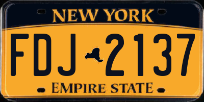 NY license plate FDJ2137