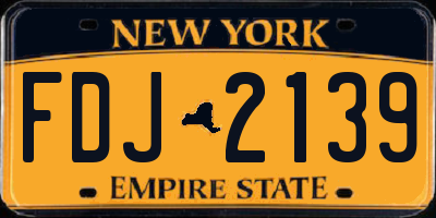 NY license plate FDJ2139