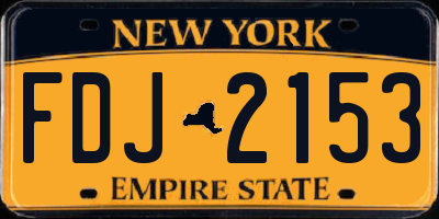 NY license plate FDJ2153