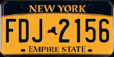 NY license plate FDJ2156
