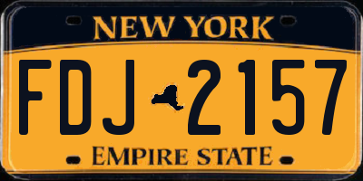 NY license plate FDJ2157