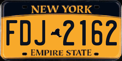 NY license plate FDJ2162