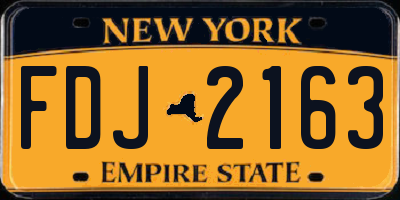 NY license plate FDJ2163
