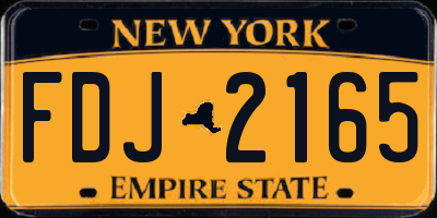 NY license plate FDJ2165