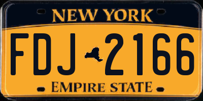 NY license plate FDJ2166