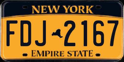 NY license plate FDJ2167