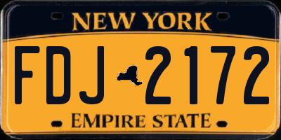 NY license plate FDJ2172