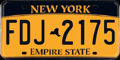 NY license plate FDJ2175