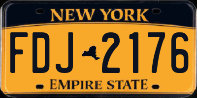 NY license plate FDJ2176