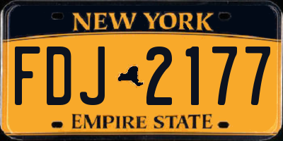 NY license plate FDJ2177
