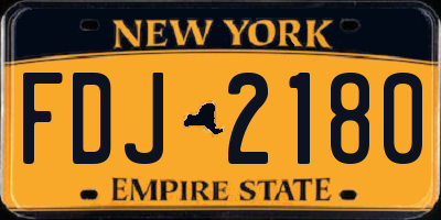NY license plate FDJ2180
