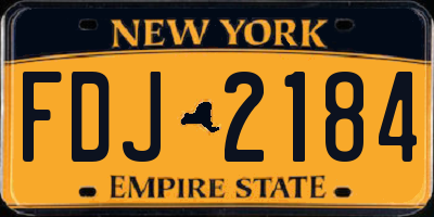 NY license plate FDJ2184