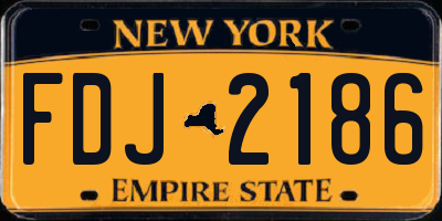 NY license plate FDJ2186
