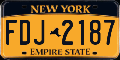 NY license plate FDJ2187