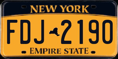 NY license plate FDJ2190