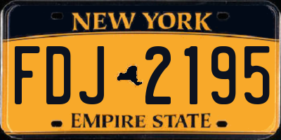 NY license plate FDJ2195