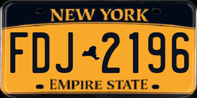 NY license plate FDJ2196