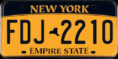 NY license plate FDJ2210