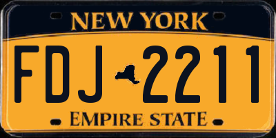 NY license plate FDJ2211