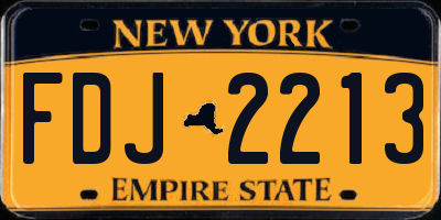 NY license plate FDJ2213