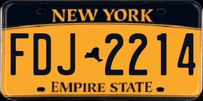 NY license plate FDJ2214