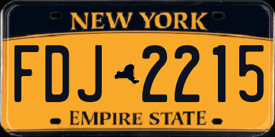 NY license plate FDJ2215