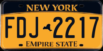 NY license plate FDJ2217