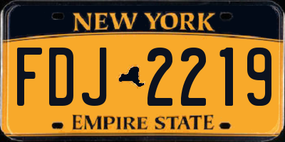 NY license plate FDJ2219