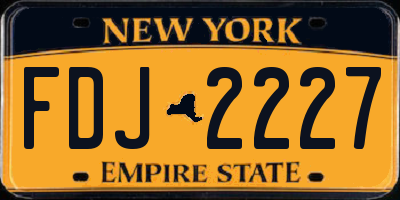 NY license plate FDJ2227