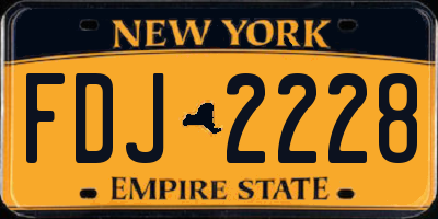 NY license plate FDJ2228