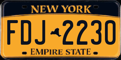 NY license plate FDJ2230