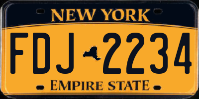 NY license plate FDJ2234