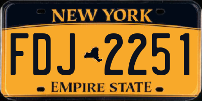 NY license plate FDJ2251