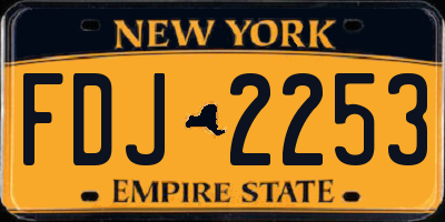 NY license plate FDJ2253