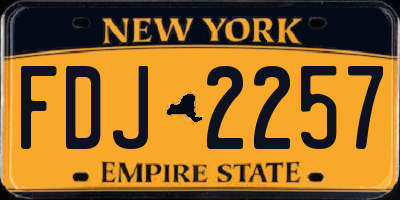 NY license plate FDJ2257
