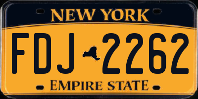 NY license plate FDJ2262