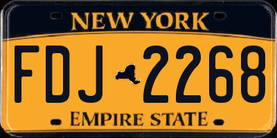 NY license plate FDJ2268
