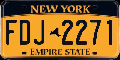 NY license plate FDJ2271