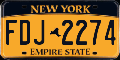 NY license plate FDJ2274
