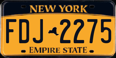 NY license plate FDJ2275
