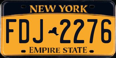 NY license plate FDJ2276