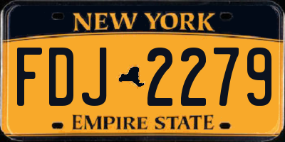 NY license plate FDJ2279