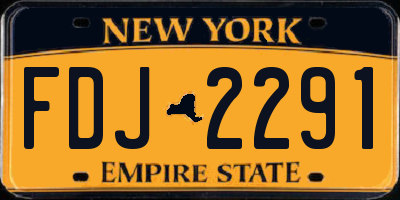 NY license plate FDJ2291