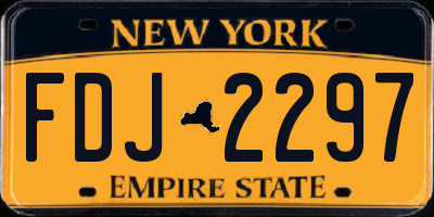 NY license plate FDJ2297