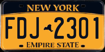 NY license plate FDJ2301