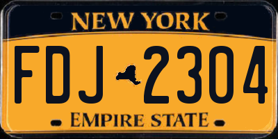 NY license plate FDJ2304