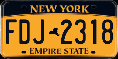 NY license plate FDJ2318