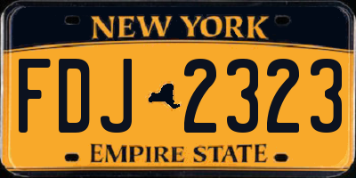 NY license plate FDJ2323